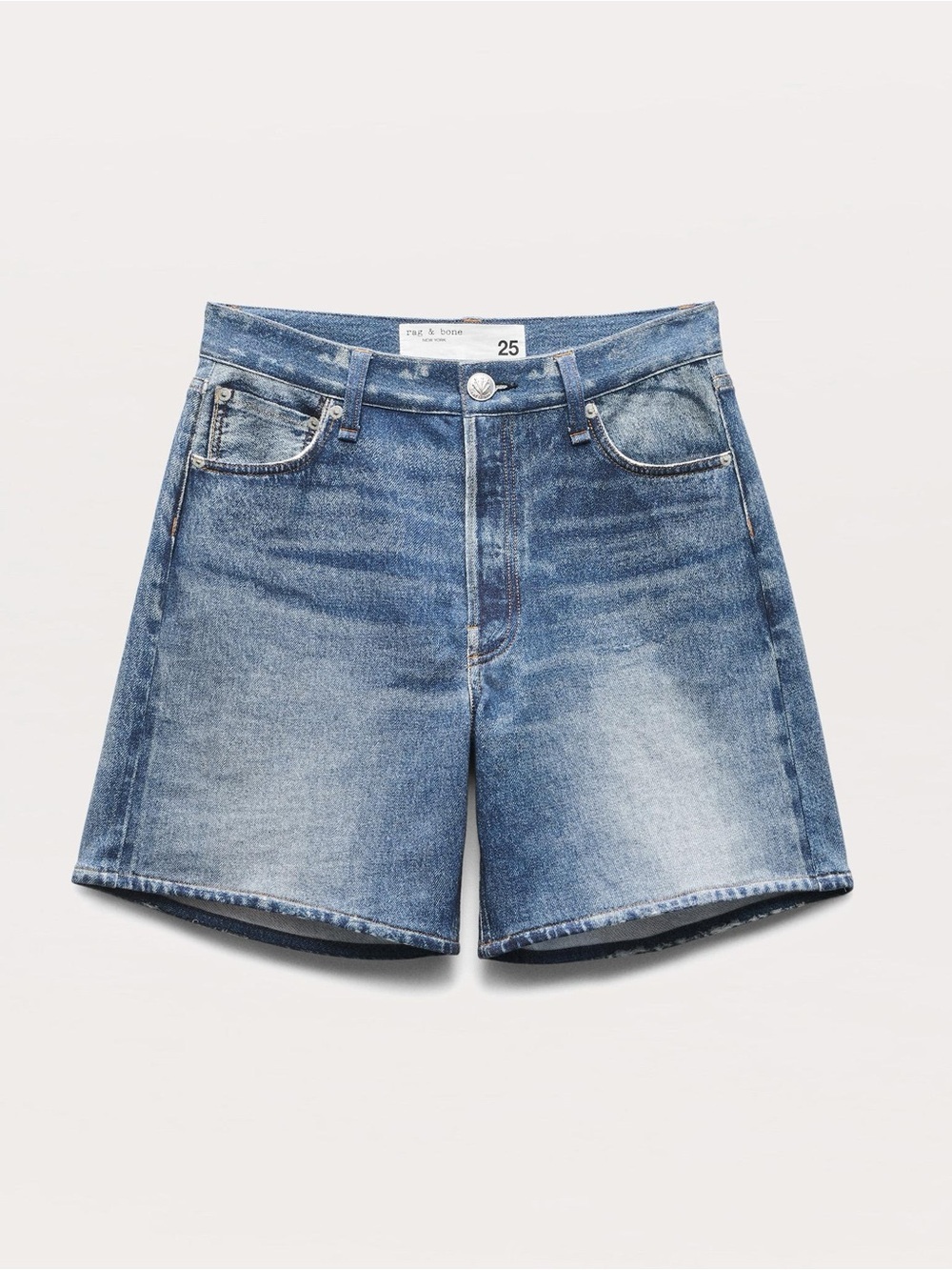 RAG & BONE rb Miramar Kaia Shorts Cotton Terry $128 Cosmos High-Rise Denim Sz 24